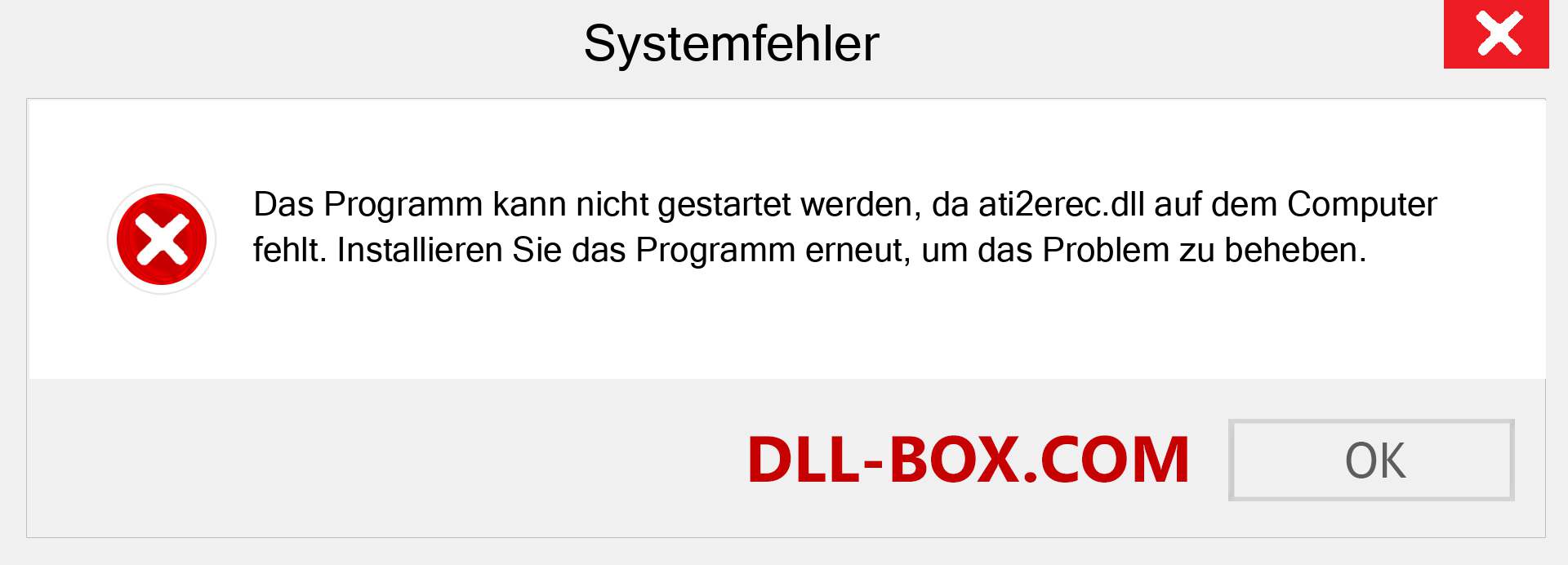 ati2erec.dll-Datei fehlt?. Download für Windows 7, 8, 10 - Fix ati2erec dll Missing Error unter Windows, Fotos, Bildern