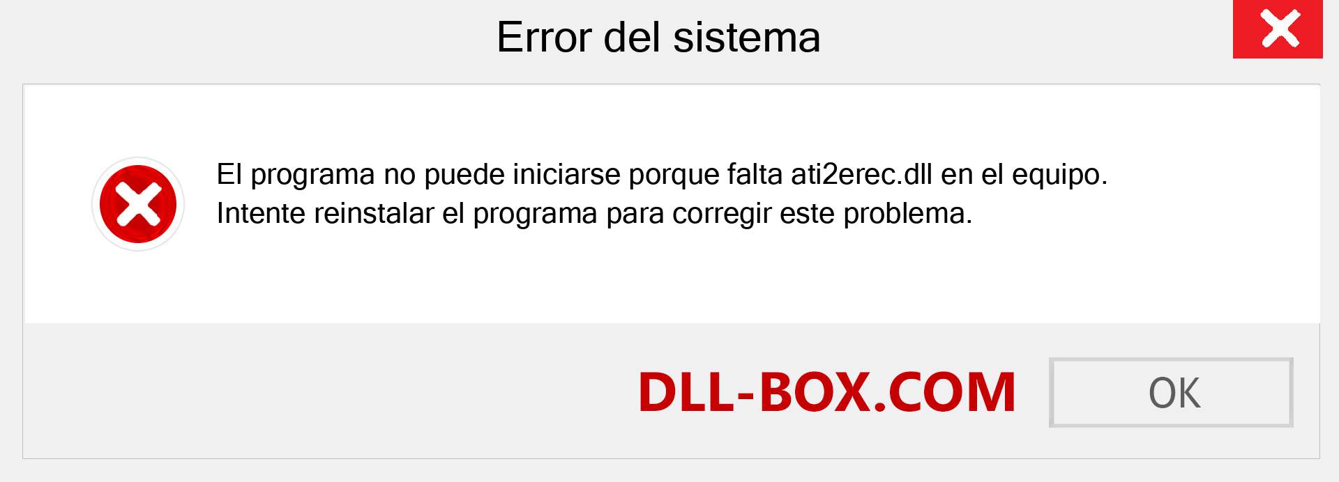 ¿Falta el archivo ati2erec.dll ?. Descargar para Windows 7, 8, 10 - Corregir ati2erec dll Missing Error en Windows, fotos, imágenes