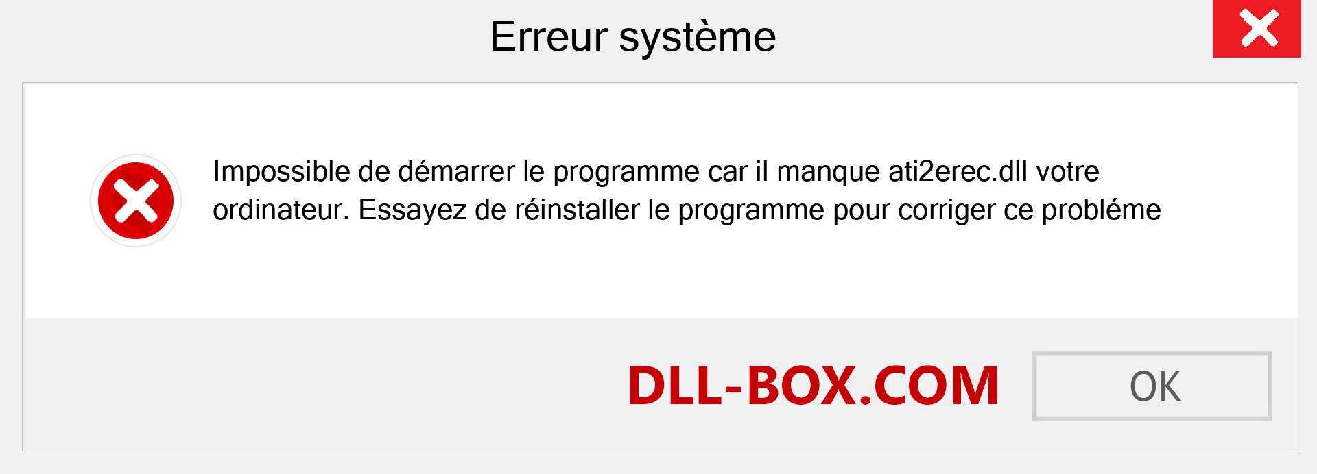 Le fichier ati2erec.dll est manquant ?. Télécharger pour Windows 7, 8, 10 - Correction de l'erreur manquante ati2erec dll sur Windows, photos, images